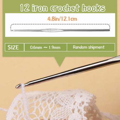 54 Pcs Crochet Hooks Set 0.6–6.5mm Ergonomic Crochet Needles Set