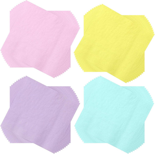 Layhit 100 Pcs Cocktail Napkins Disposable Beverage Napkins Square Paper Dessert Tissue for Wedding Birthday Celebration Party Supplies(Pastel Color,5 x 5 Inch)