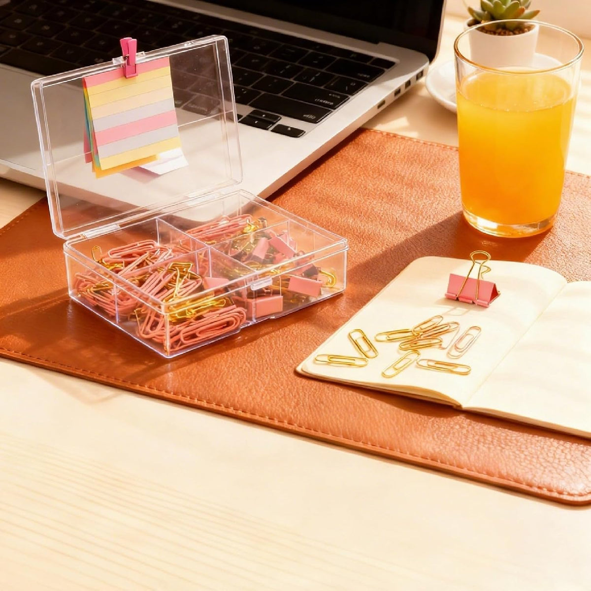 180 Pcs Pastel Pink & Gold Paper Clips and Binder Clips Set Assorted Size Office Desk Supplies for Paper Organization, School Planners, Home Document Fasteners (Metal Clips Kit)