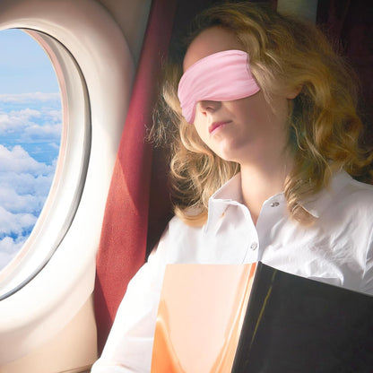 2 Pack Sleep Mask Silk Eye Mask Cover, Soft Satin Blindfold, Black&Pink