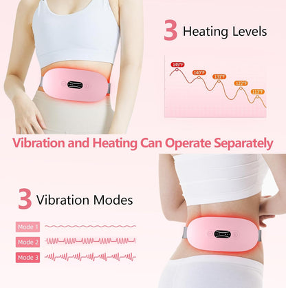 Portable Cordless Heating Pad,Period Cramps,Gifts for Mom,Pink