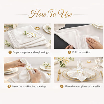 Flower Napkin Rings Set of 8, European Palace-Style Glaze, High-Temperature Fired Ideal for Photography Props, Ribbon Clips, or Curtain Tiebacks, Weddings/Birthdays (Pink)