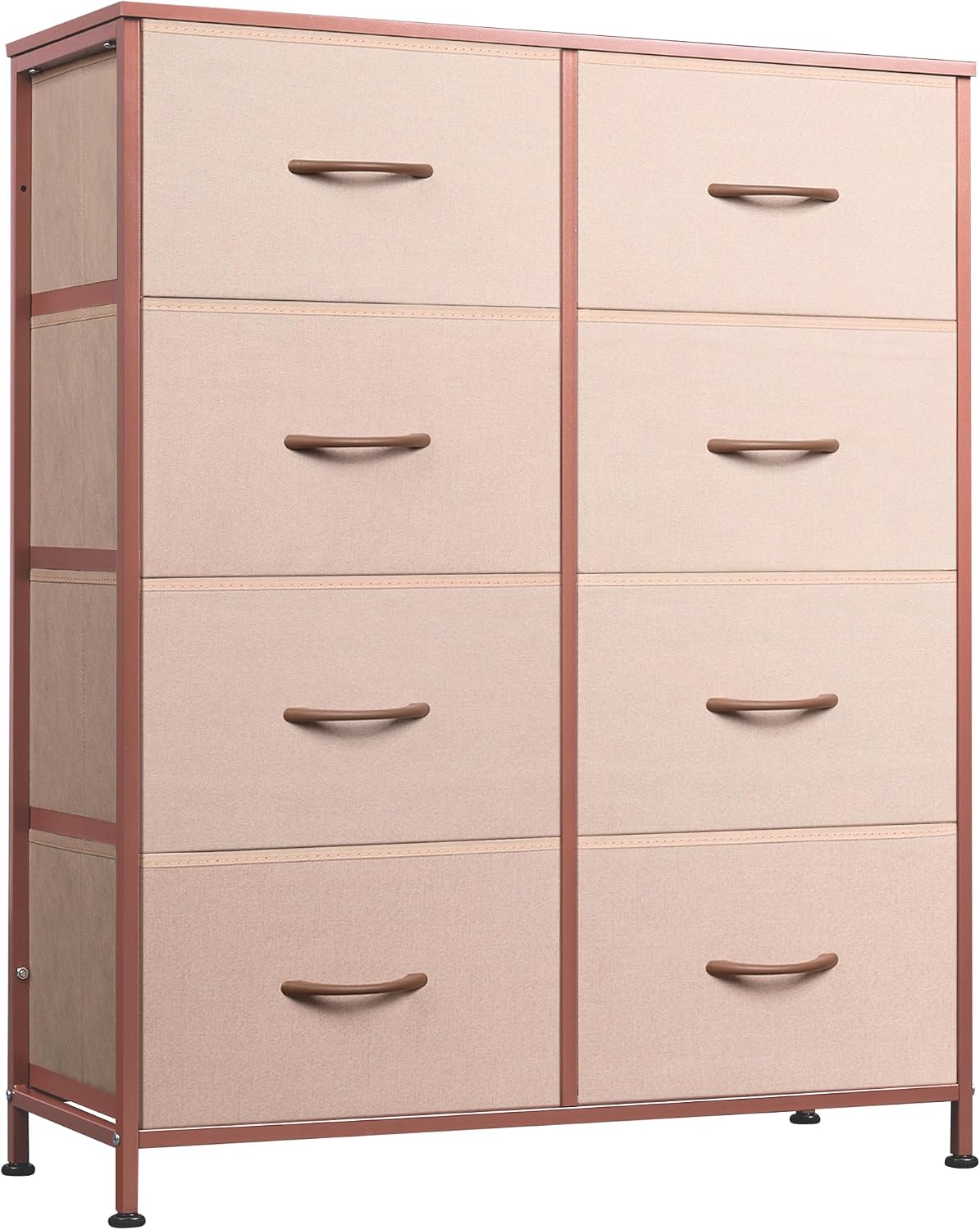 8 Drawer Fabric Dresser for Bedroom, Tall Storage Tower, Pink