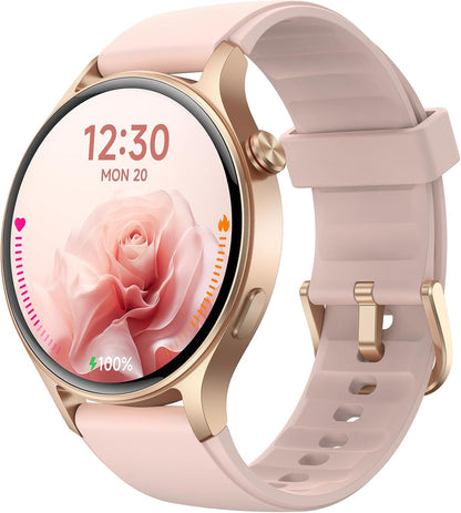 Smart Watch for Women,1.3" AMOLED Touchscreen Fitness Tracker, Make/Answer Calls, Heart Rate SpO2 Monitor, 3ATM Waterproof, Sleep & Activity Tracking Smartwatch for Android Phones iPhone