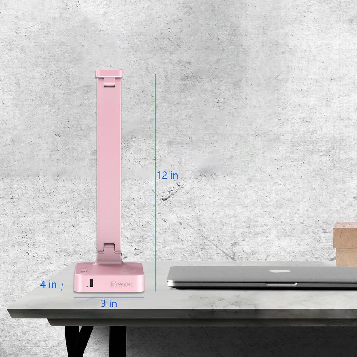 LED Desk Lamp, Desk Light with 1 USB Charging Port and 2 AC Power Outlet, 3 Lighting Modes, 3 Level Brightness,1H Timer, Touch Control, Eye-Caring Home Office Foldable Table Lamp (Pink)
