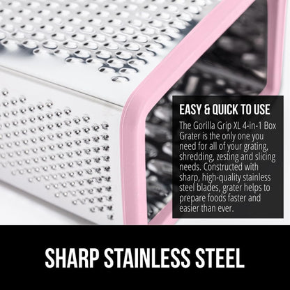 ® XL 4-Sided Stainless Steel BPA-Free Cheese Grater, Pink