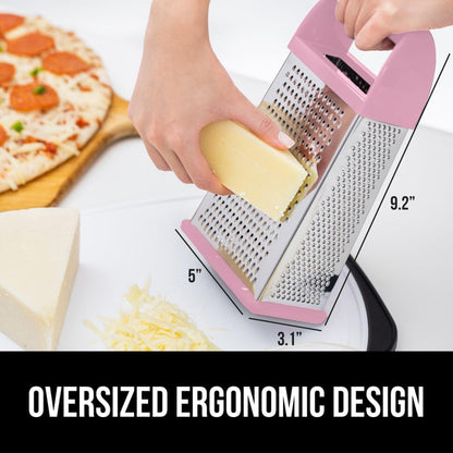 ® XL 4-Sided Stainless Steel BPA-Free Cheese Grater, Pink