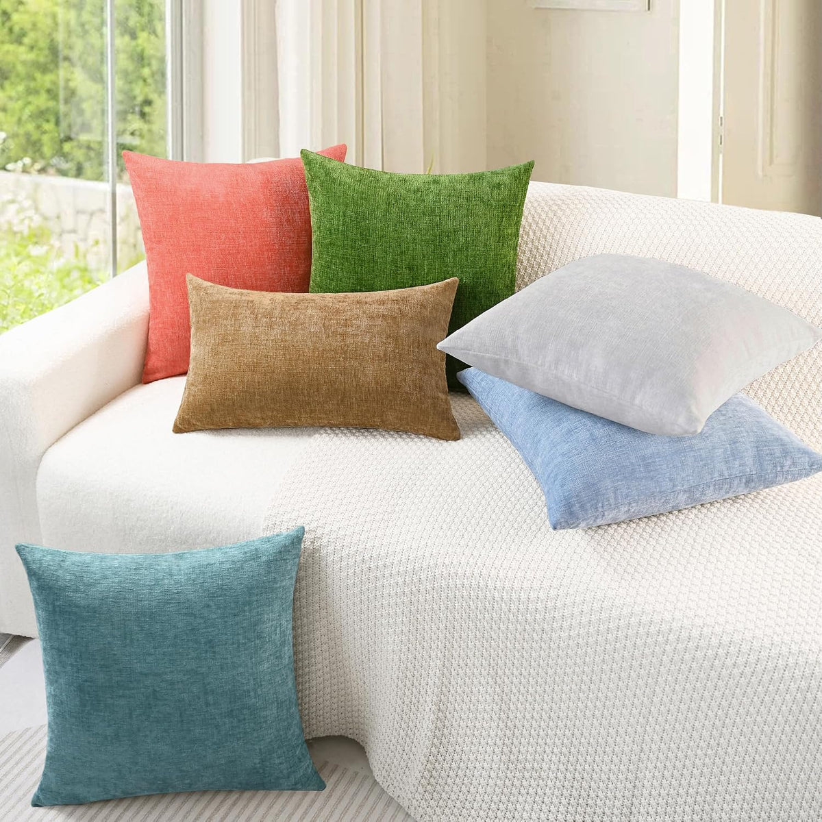 Decorative Couch Throw Pillow Covers 18 X 18 Inches Living Coral