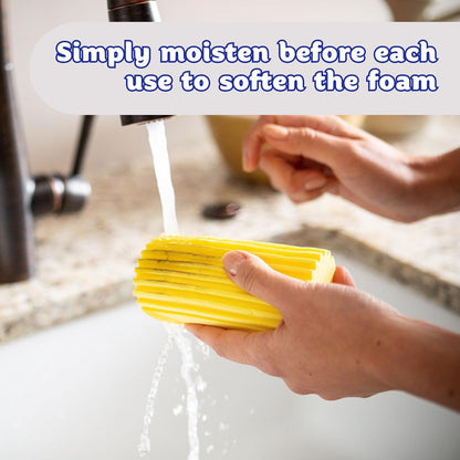 Damp Duster, Multipurpose Dusters for Cleaning - Wooden & Venetian Blind Cleaner Tool, Ridged Wet Dust Sponge for Skirting Board, Radiator, Blinds & Mirrors, Home Cleaning Products, Pink