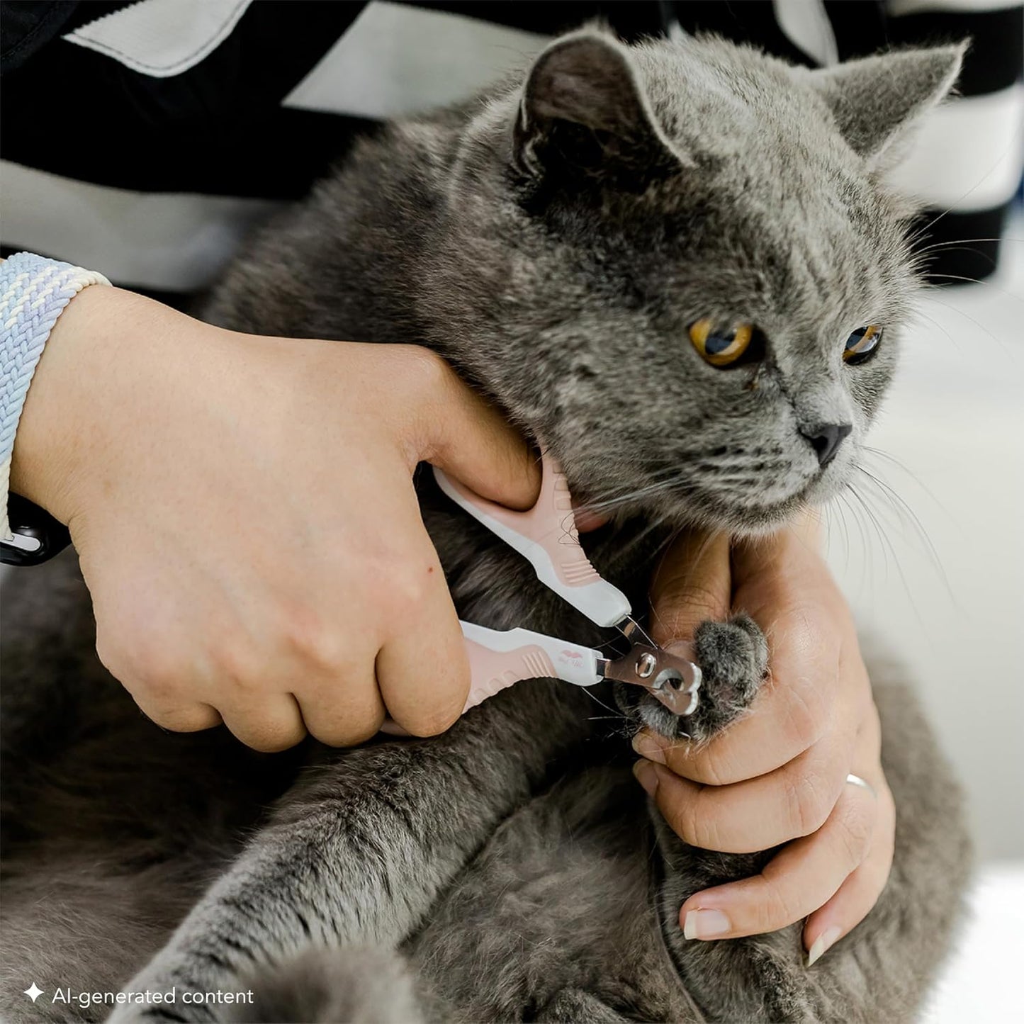 Cat Nail Clipper, Stainless Steel | Professional Sharp Cat Claw Trimmer for Small and Medium Cats, Pet Nail Clipper with Sturdy Non Slip Handle