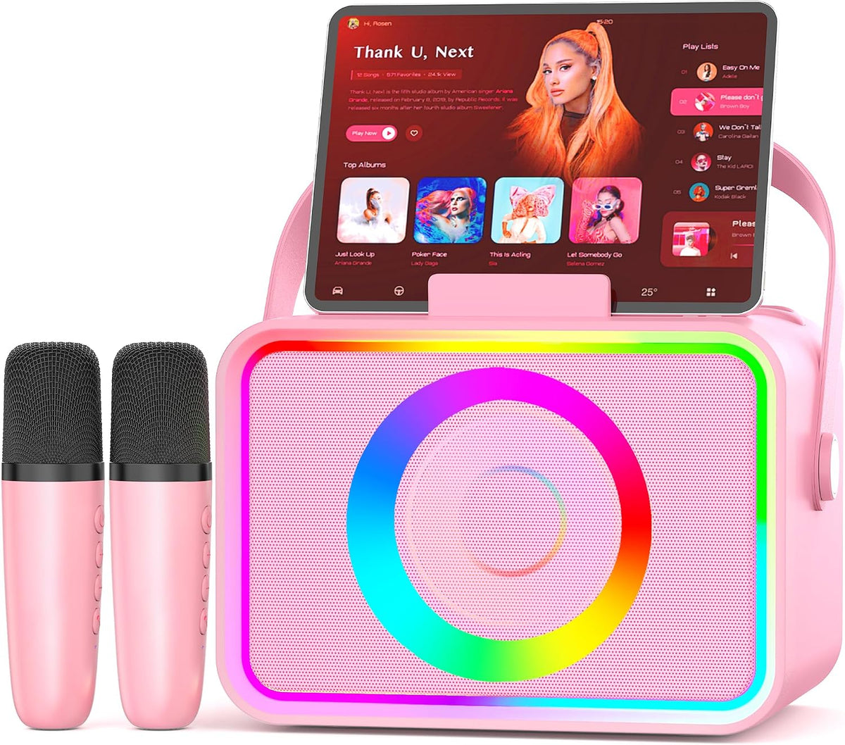 Karaoke Machine for Kids Adults,Bluetooth Speaker 2 Wireless Microphones