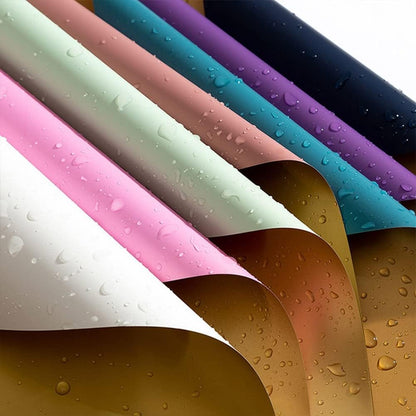 Waterproof Floral Wrapping Paper, 22×22 Inch Double Sided Flower Shop Paper, Floral Wrapping Paper for Fresh Flowers Bouquet Gift Packaging Korean Florist Supplies 20 Sheets(Peach Pink + Gold)