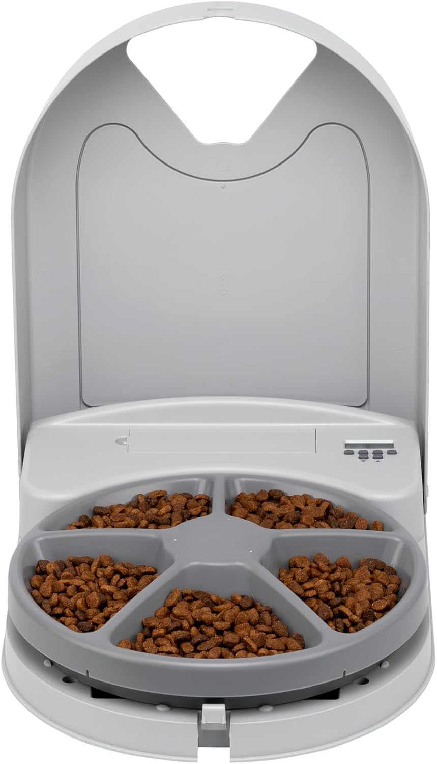 PetSafe Automatic Dog Feeder, 5 Meals, 40 oz Capacity, Plastic, for Dry Food, Multiple Pets