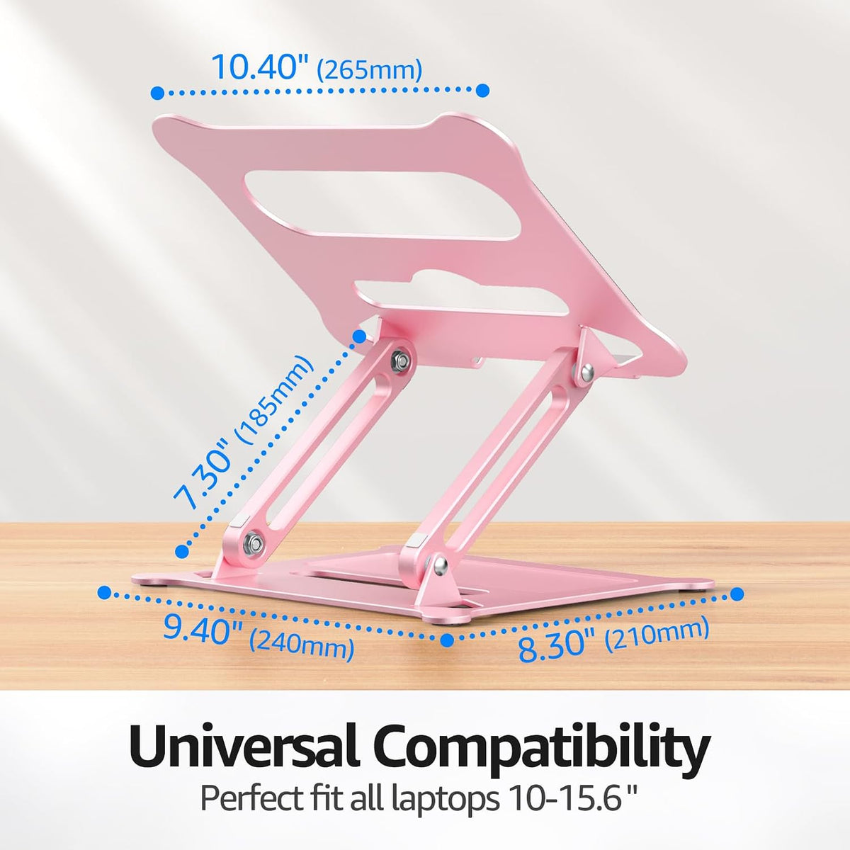 Adjustable Laptop Stand for Desk, 10-15.6“ Laptop Riser, Pink