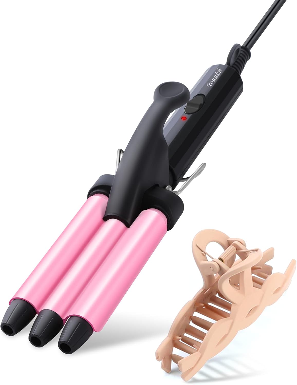 Mini Hair Crimper 1/2 Inch, Small 3 Barrel Curling Iron Hair Waver