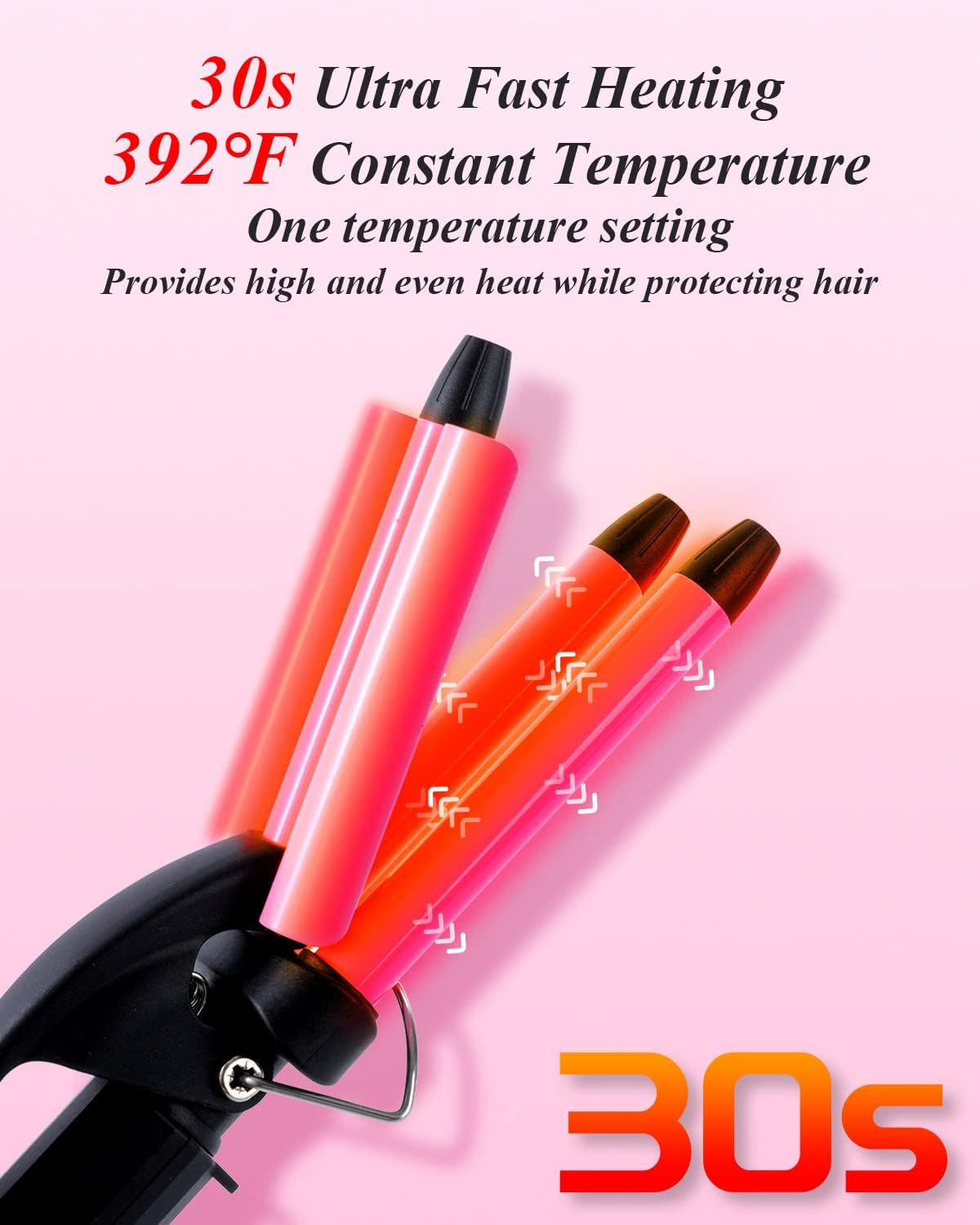 Mini Hair Crimper 1/2 Inch, Small 3 Barrel Curling Iron Hair Waver