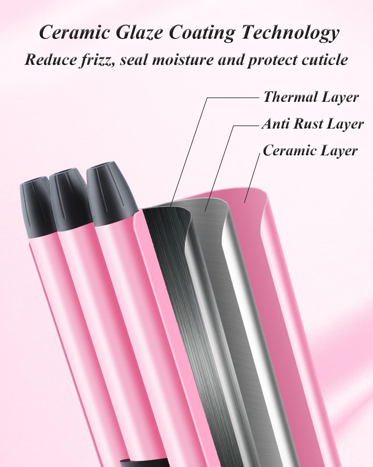 Mini Hair Crimper 1/2 Inch, Small 3 Barrel Curling Iron Hair Waver