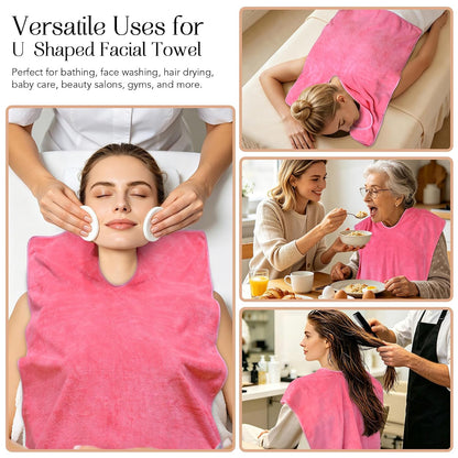 Microfiber Esthetician Towels for Facials Mask Removing Face Wrap Soft Facial Cloth with Split Design Spa Towels for Facial Steam Massage and Cleansing
