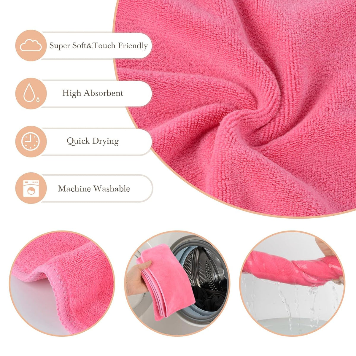 Microfiber Esthetician Towels for Facials Mask Removing Face Wrap Soft Facial Cloth with Split Design Spa Towels for Facial Steam Massage and Cleansing
