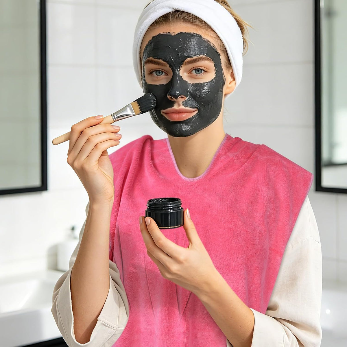 Microfiber Esthetician Towels for Facials Mask Removing Face Wrap Soft Facial Cloth with Split Design Spa Towels for Facial Steam Massage and Cleansing
