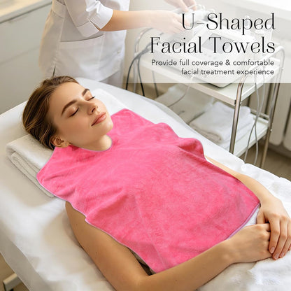 Microfiber Esthetician Towels for Facials Mask Removing Face Wrap Soft Facial Cloth with Split Design Spa Towels for Facial Steam Massage and Cleansing