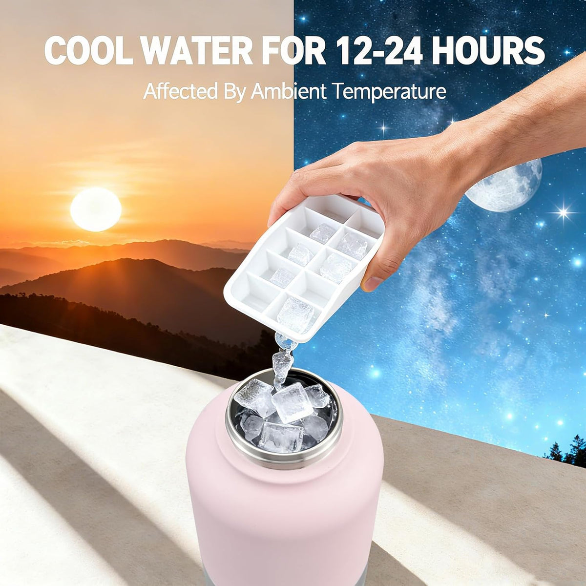Insulated Dog Water Bottle 32oz Keep Water Cool with 2 Bowls