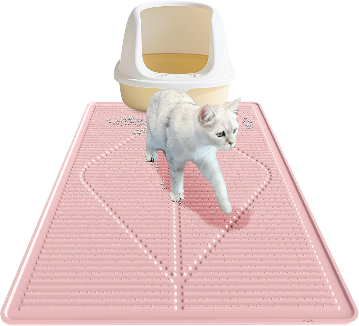 Silicone Cat Litter Mat XXL - Pink Extra Large Cat Litter Box mat