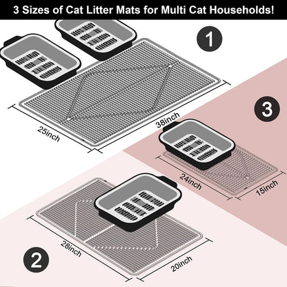 Silicone Cat Litter Mat XXL - Pink Extra Large Cat Litter Box mat