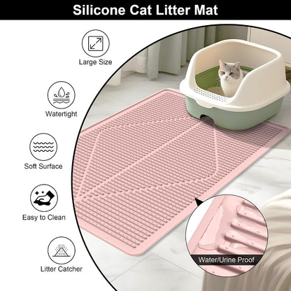 Silicone Cat Litter Mat XXL - Pink Extra Large Cat Litter Box mat