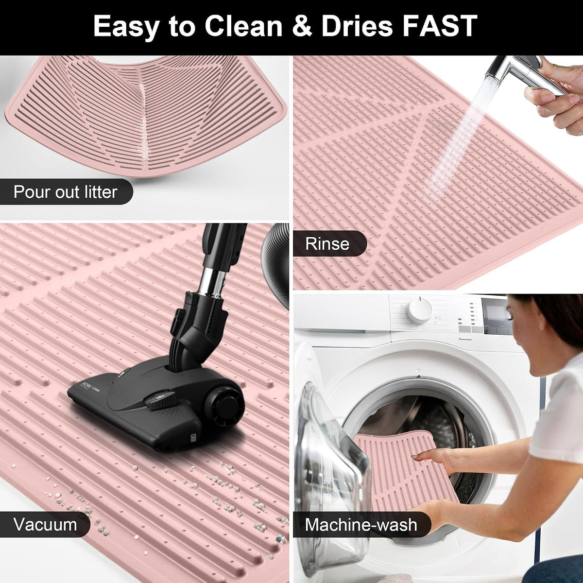 Silicone Cat Litter Mat XXL - Pink Extra Large Cat Litter Box mat