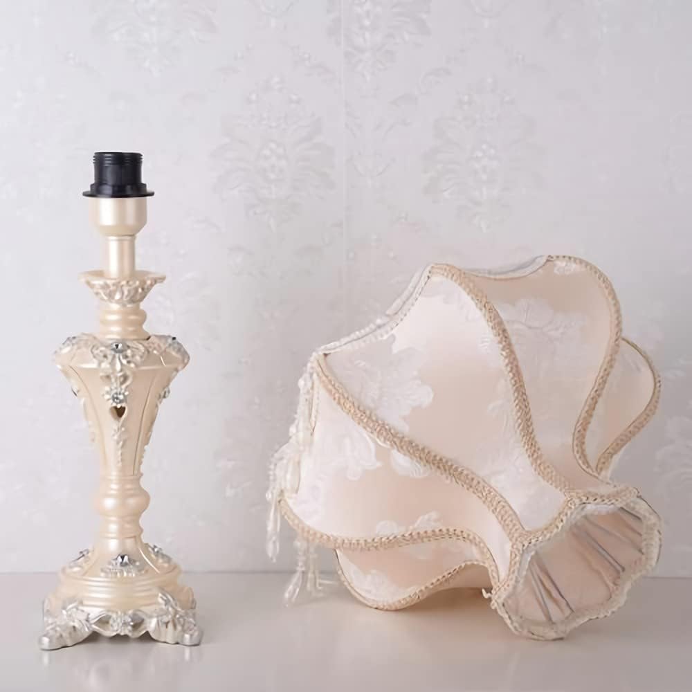 Traditional Table Lamp Tiffany Style Victorian Design Resin Bedroom Bedside Lamp with Blue Fabric Shade European Antique Painted LED Desk Lamp for Living Room Office, 13.3" W, 21.8" H,Pink