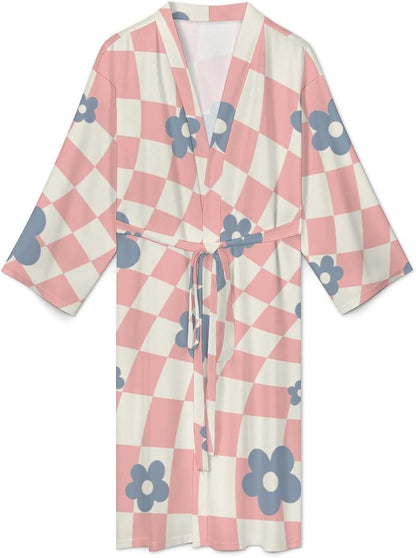 Red Brick Wall Print Robes For Women Mens Bathrobes Travel Spa Robe Pajamas Long Shower Towels Soft Casual Sleepwear