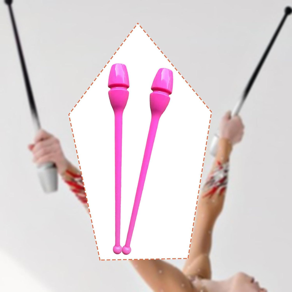 2X Rhytmic Gymnastics, 44cm Connectable Dance Props, Exercise Pole for Stage Practice