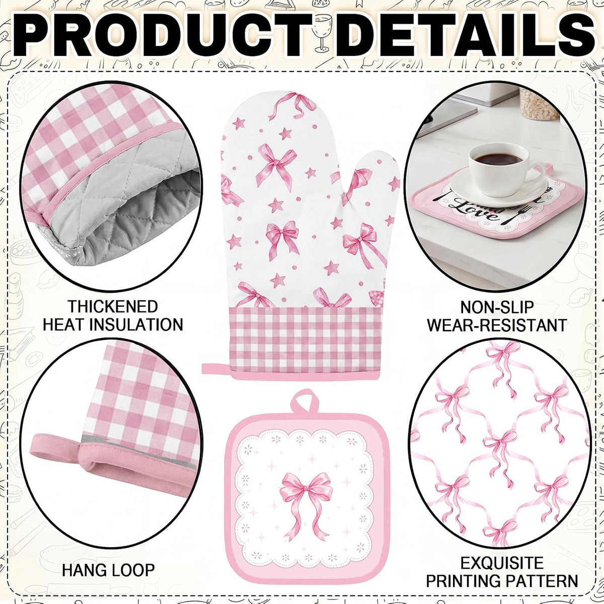 10 Pack Kitchen Decor and Accessories Set, Coquette Bow
