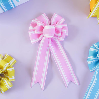 Pink Stripe Burlap Wired Ribbons 2-1/2 inch Continuous 10 Yards