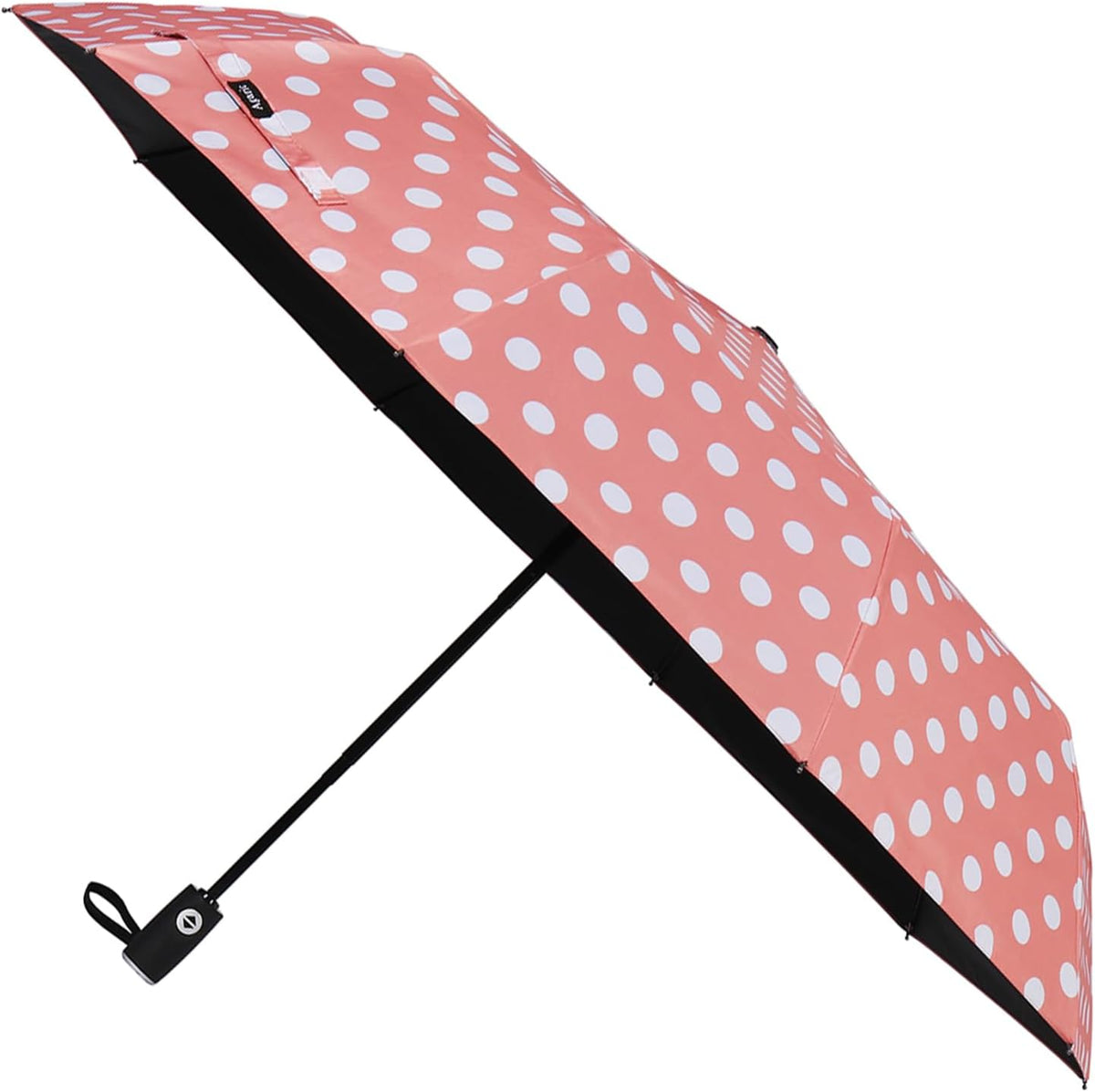 Cute Polka Dots Parasol Large Travel Umbrella for Rain & Sun, 46” UV Protection Auto Open Close Waterproof Folding Umbrella Windproof Compact Umbrella