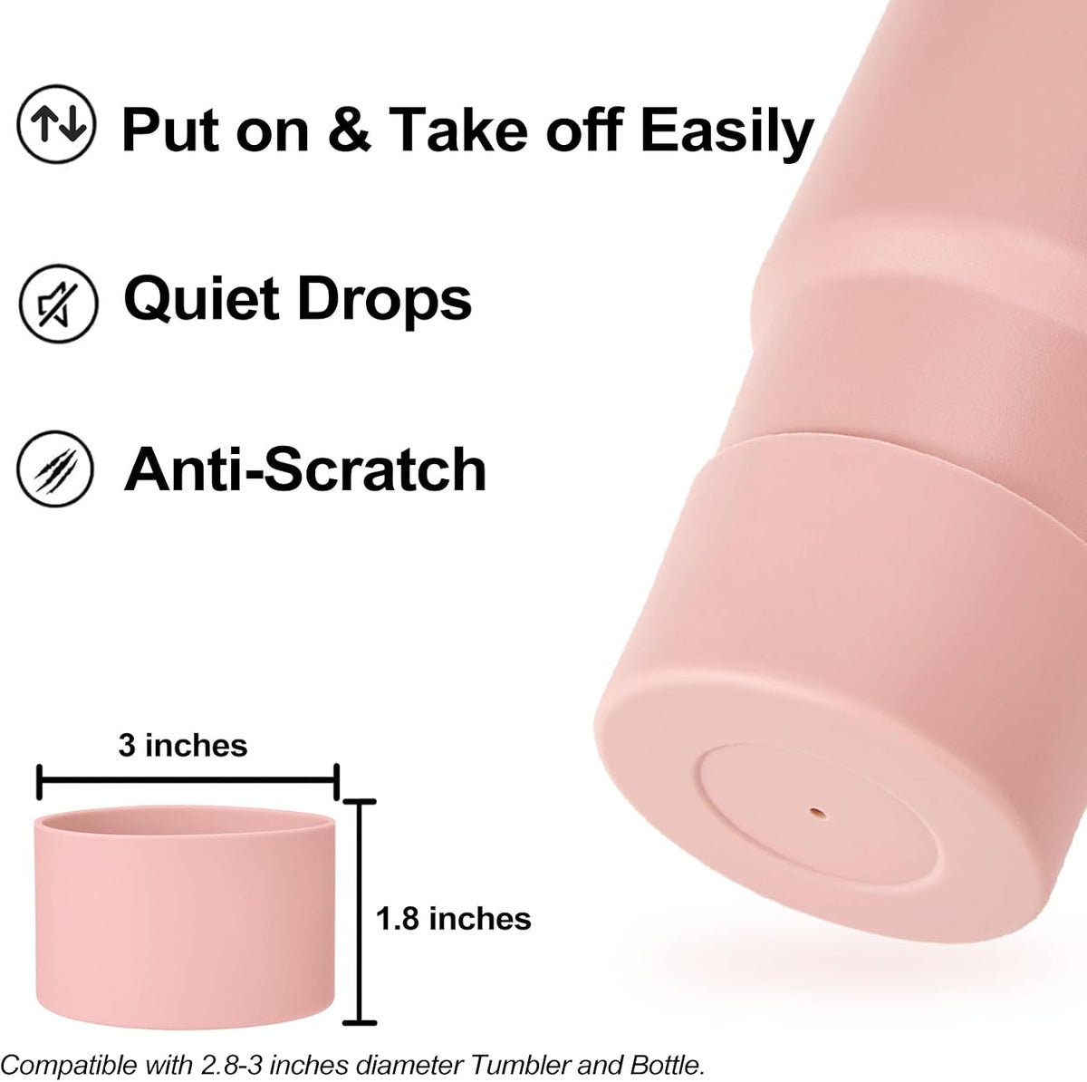 8pcs Stanley Cup Accessories, Spill Proof Stopper & Boot, Peach Rose