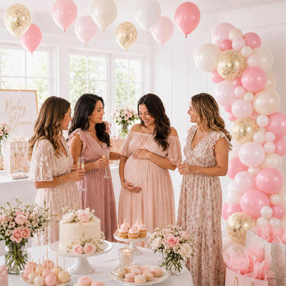 Pink and Gold Balloons, 50 Pcs 12 Inch Double Stuffed Dusty Pink