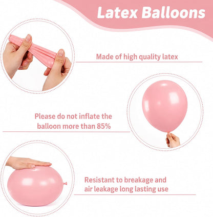 Pink and Gold Balloons, 50 Pcs 12 Inch Double Stuffed Dusty Pink