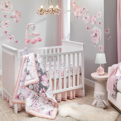 Signature Botanical Baby Pink/Gray Watercolor Floral Wall Decals