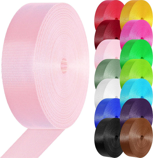Nylon Webbing 1 inch 1.5 inch Nylon Strap Webbing Straps, 3.3 10 25 50 Yards Webbing Strapping for Bags/Lawn Chair/Climbing Outdoors Crafting DIY Gear Repair