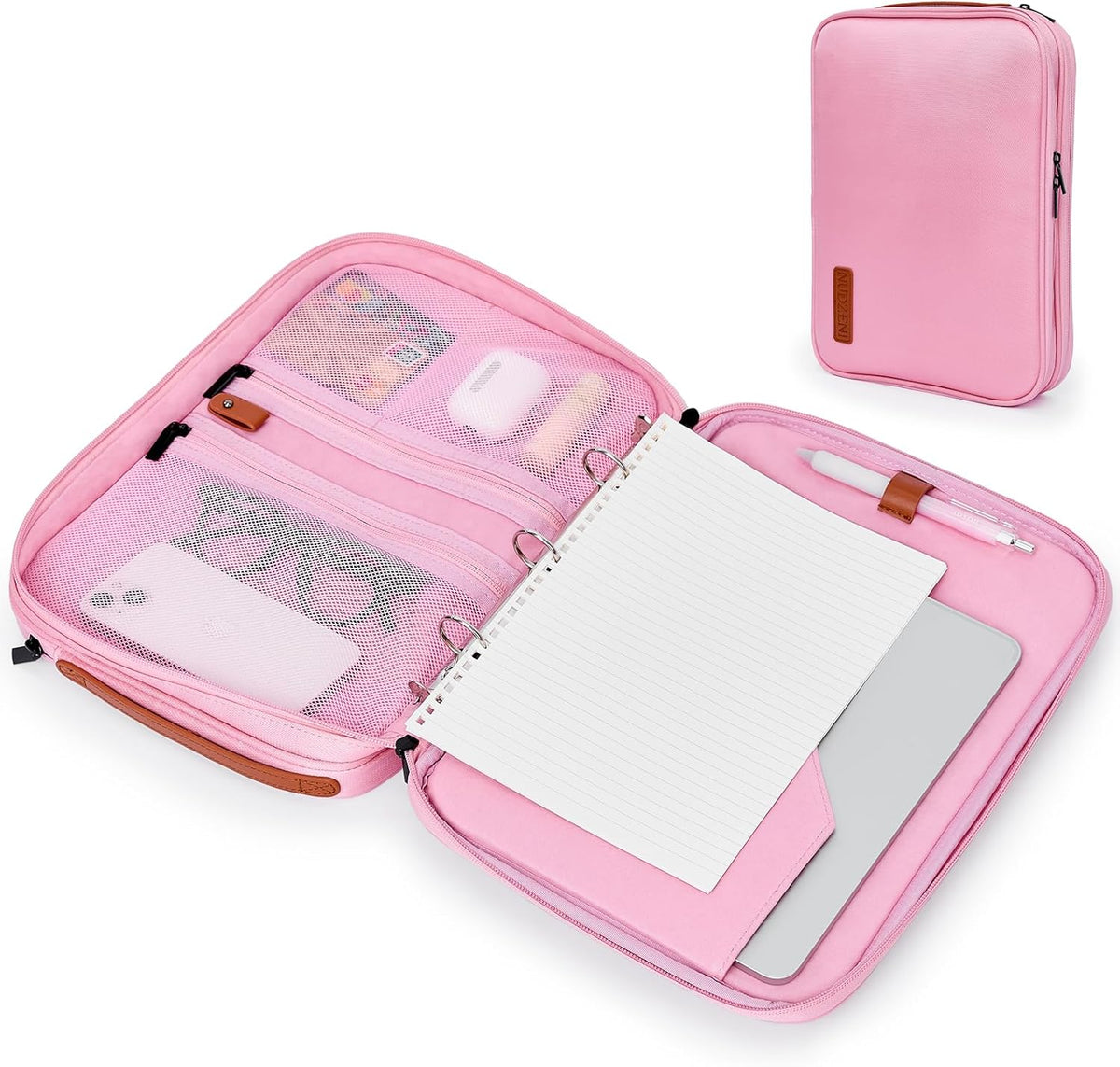 Portfolio Organizer Binder with Zipper - 3-Ring Padfolios for Women & Men