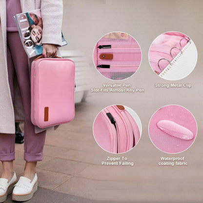 Portfolio Organizer Binder with Zipper - 3-Ring Padfolios for Women & Men