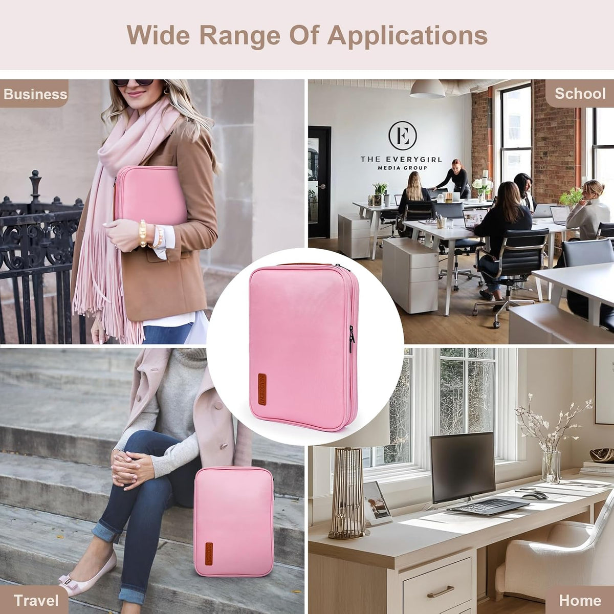 Portfolio Organizer Binder with Zipper - 3-Ring Padfolios for Women & Men