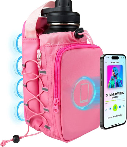 Magnetic Gym Bag, Water Bottle Holder,Hands-Free Phone Mount,Gym Gifts for Women and Men (Pink)