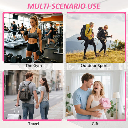 Magnetic Gym Bag, Water Bottle Holder,Hands-Free Phone Mount,Gym Gifts for Women and Men (Pink)