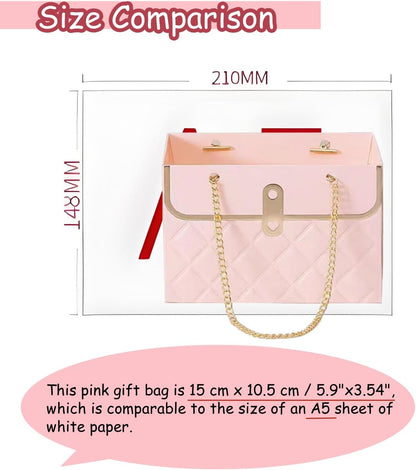LONG XIN SERIES 8PCS Pink Cardboard Flower Bouquet Party Gift Bags