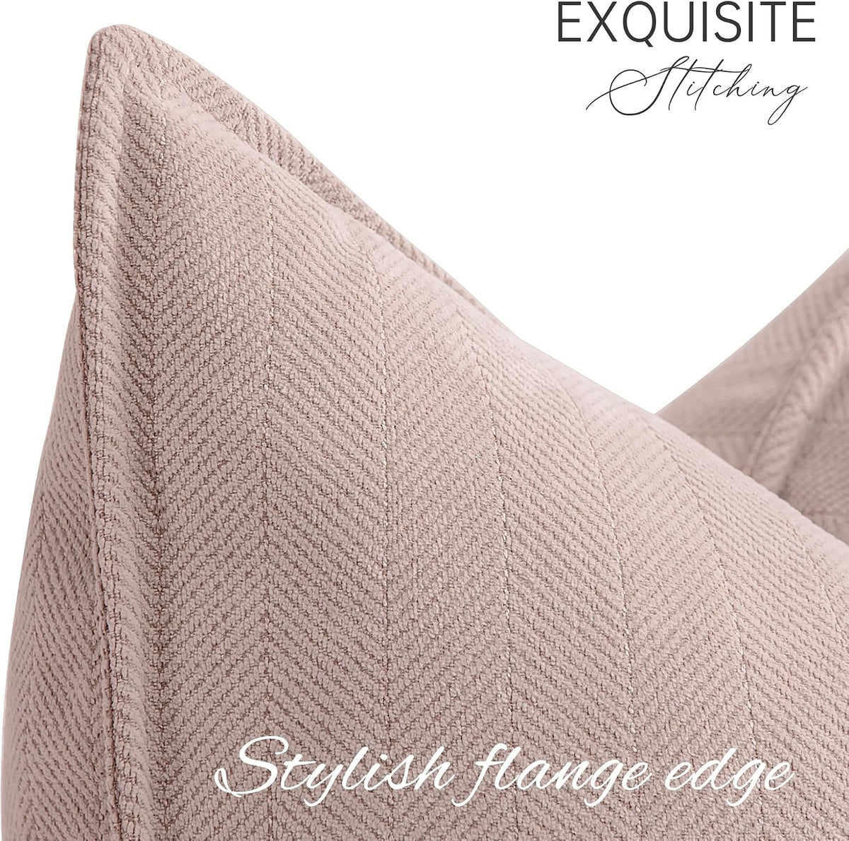 Dusty Pink Valentine Pillow Covers 18x18 Set of 2 Chenille Throw Pillow Covers with Elegant Design Soft and Luxurious Decorative Throw Pillows for Couch, Bed, and Home Decor