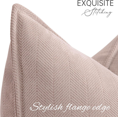 Dusty Pink Valentine Pillow Covers 18x18 Set of 2 Chenille Throw Pillow Covers with Elegant Design Soft and Luxurious Decorative Throw Pillows for Couch, Bed, and Home Decor