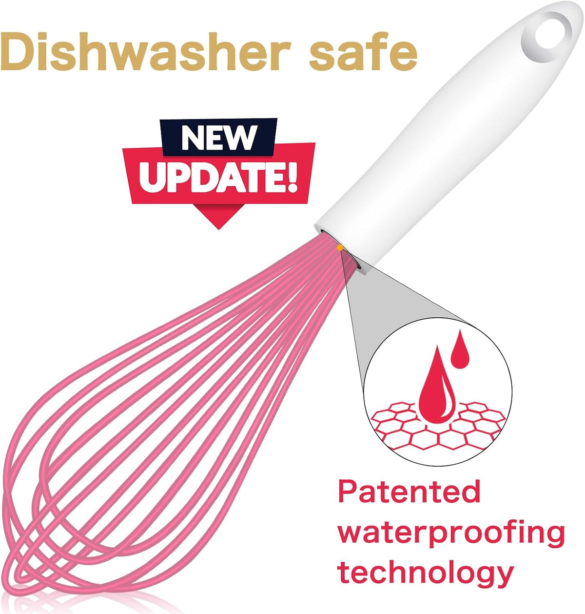 Pink Silicone Whisk Set of 3